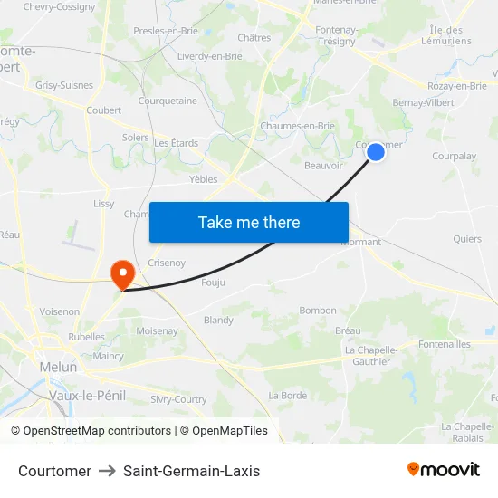 Courtomer to Saint-Germain-Laxis map