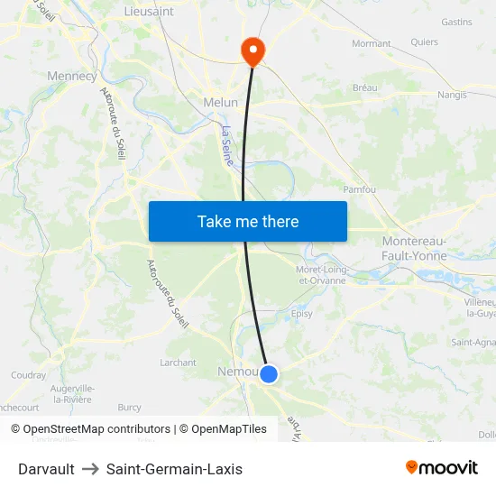Darvault to Saint-Germain-Laxis map