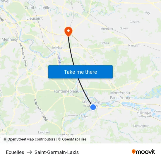 Ecuelles to Saint-Germain-Laxis map