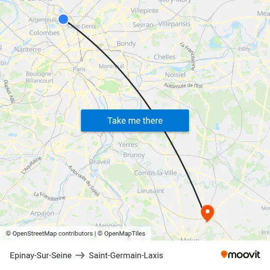 Epinay-Sur-Seine to Saint-Germain-Laxis map