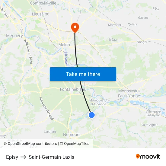 Episy to Saint-Germain-Laxis map