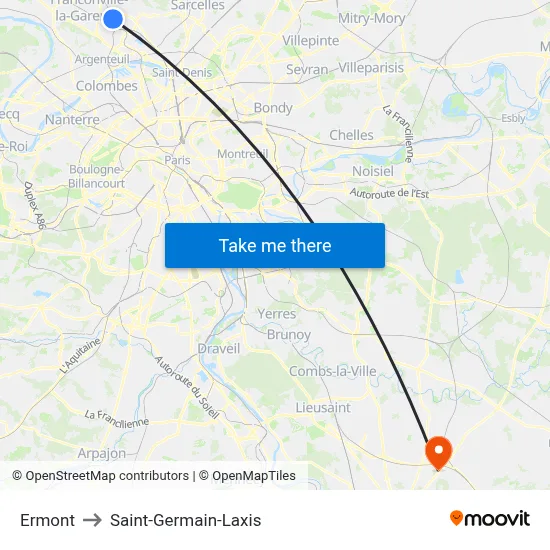 Ermont to Saint-Germain-Laxis map
