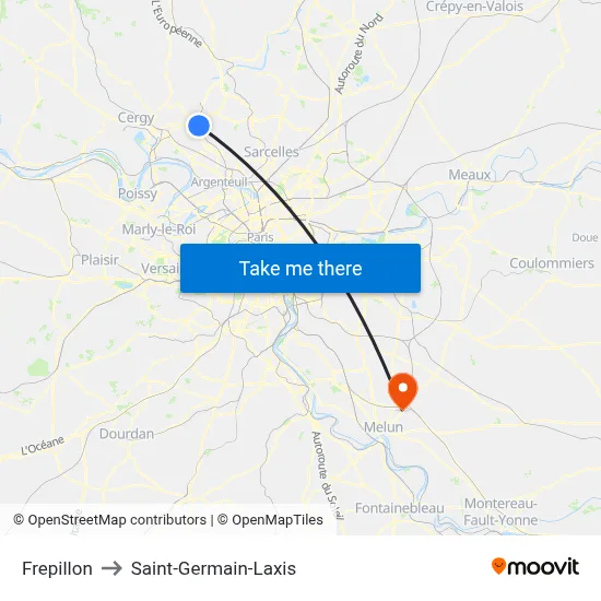 Frepillon to Saint-Germain-Laxis map