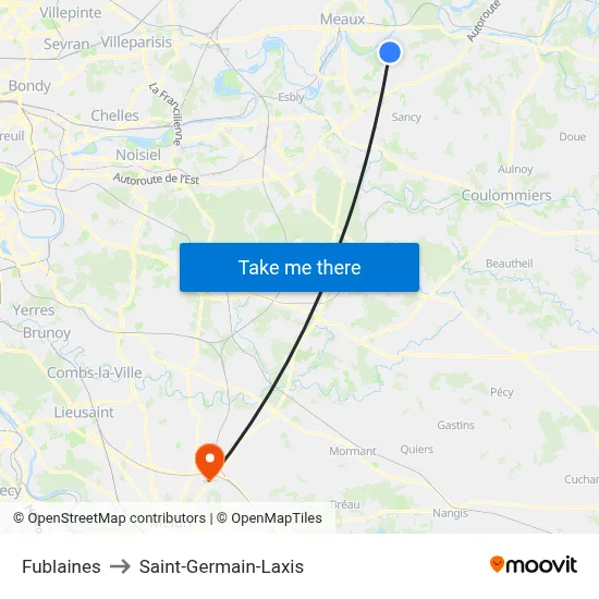 Fublaines to Saint-Germain-Laxis map