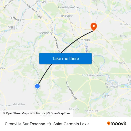 Gironville-Sur-Essonne to Saint-Germain-Laxis map