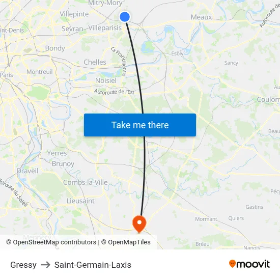 Gressy to Saint-Germain-Laxis map
