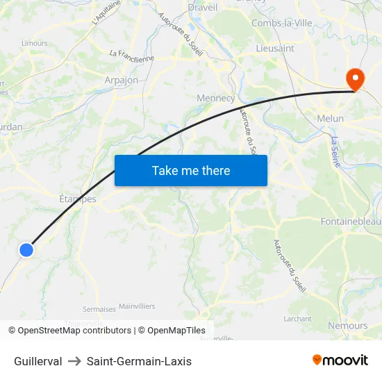 Guillerval to Saint-Germain-Laxis map