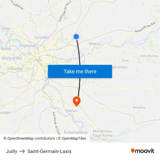 Juilly to Saint-Germain-Laxis map