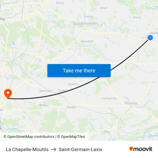 La Chapelle-Moutils to Saint-Germain-Laxis map