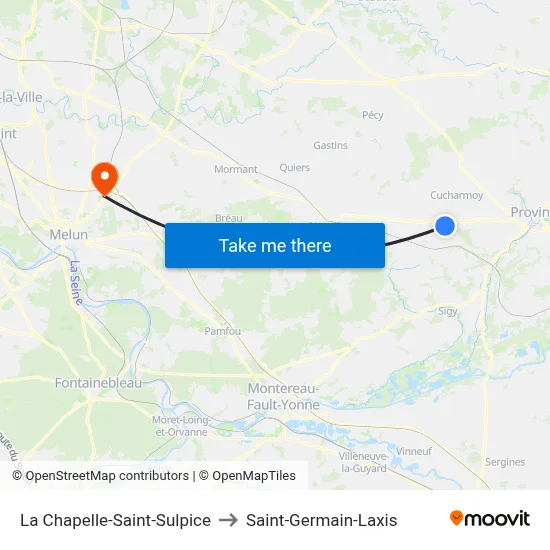 La Chapelle-Saint-Sulpice to Saint-Germain-Laxis map