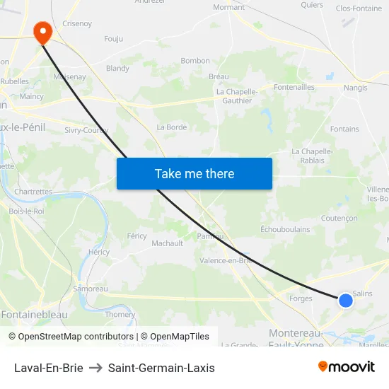 Laval-En-Brie to Saint-Germain-Laxis map