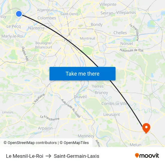Le Mesnil-Le-Roi to Saint-Germain-Laxis map