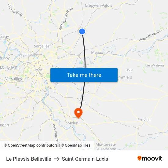 Le Plessis-Belleville to Saint-Germain-Laxis map