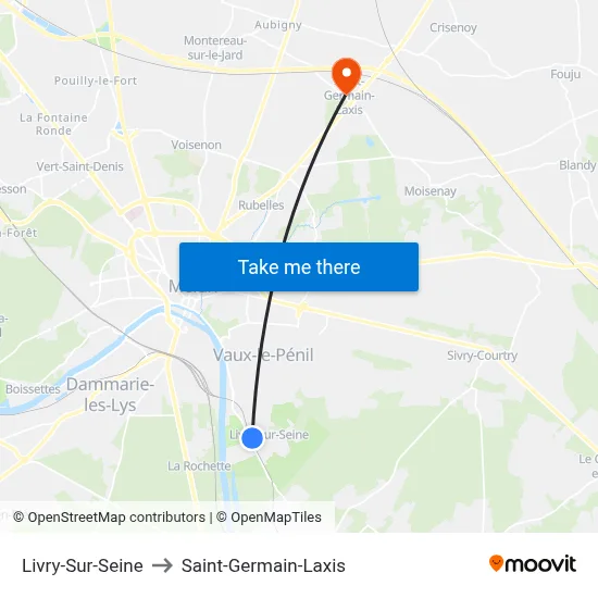 Livry-Sur-Seine to Saint-Germain-Laxis map