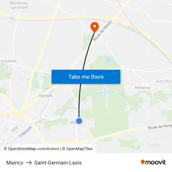 Maincy to Saint-Germain-Laxis map