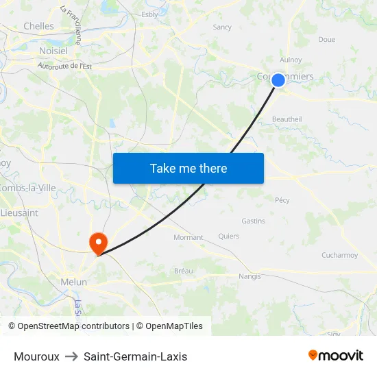 Mouroux to Saint-Germain-Laxis map