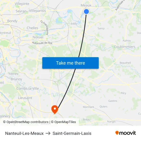Nanteuil-Les-Meaux to Saint-Germain-Laxis map