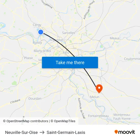 Neuville-Sur-Oise to Saint-Germain-Laxis map