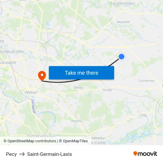 Pecy to Saint-Germain-Laxis map