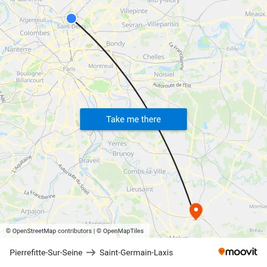 Pierrefitte-Sur-Seine to Saint-Germain-Laxis map