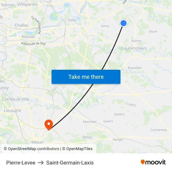 Pierre-Levee to Saint-Germain-Laxis map