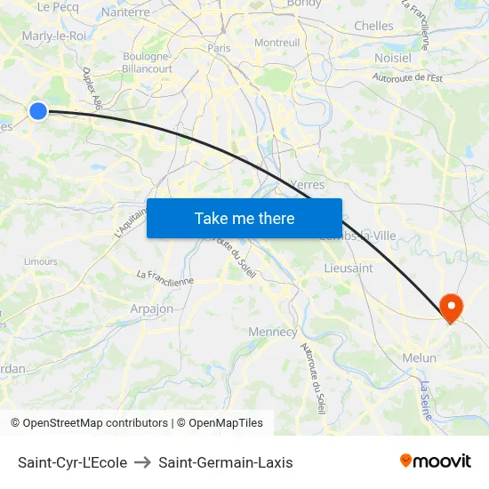 Saint-Cyr-L'Ecole to Saint-Germain-Laxis map