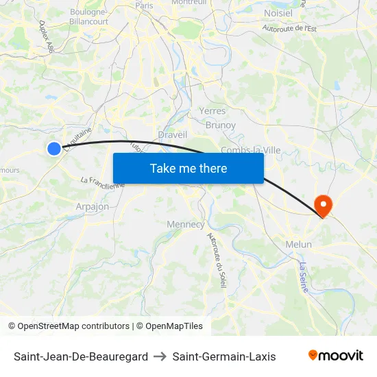 Saint-Jean-De-Beauregard to Saint-Germain-Laxis map