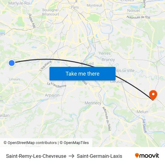 Saint-Remy-Les-Chevreuse to Saint-Germain-Laxis map