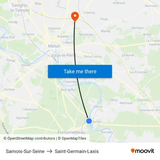 Samois-Sur-Seine to Saint-Germain-Laxis map