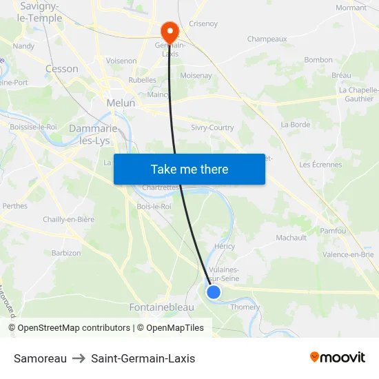 Samoreau to Saint-Germain-Laxis map