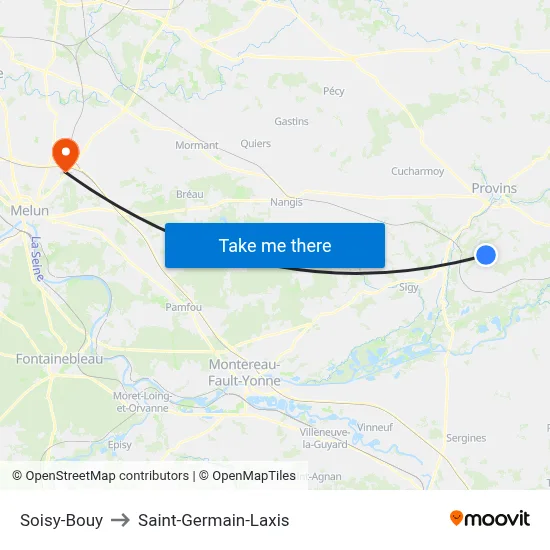 Soisy-Bouy to Saint-Germain-Laxis map