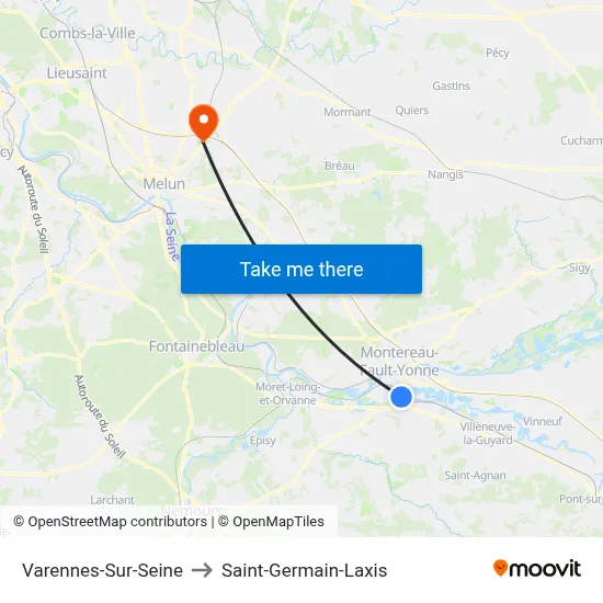 Varennes-Sur-Seine to Saint-Germain-Laxis map