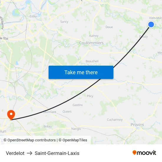 Verdelot to Saint-Germain-Laxis map