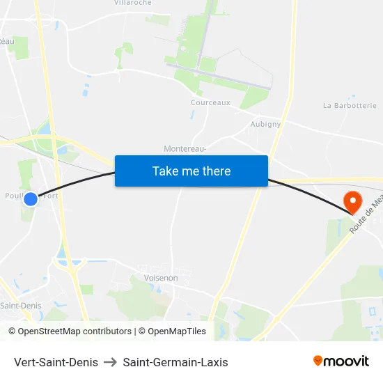 Vert-Saint-Denis to Saint-Germain-Laxis map