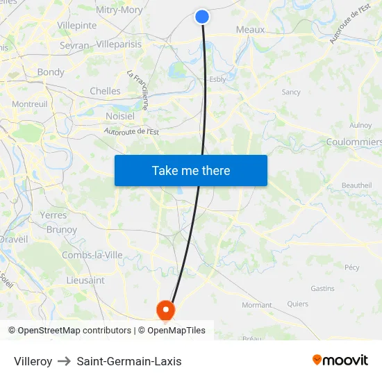 Villeroy to Saint-Germain-Laxis map
