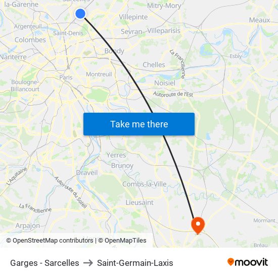 Garges - Sarcelles to Saint-Germain-Laxis map