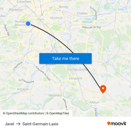 Javel to Saint-Germain-Laxis map