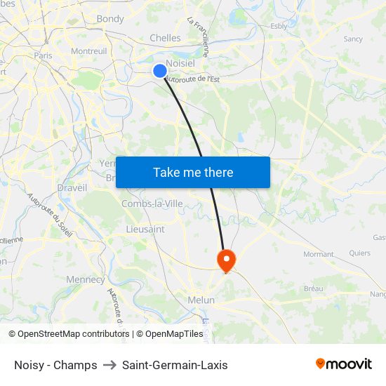 Noisy - Champs to Saint-Germain-Laxis map