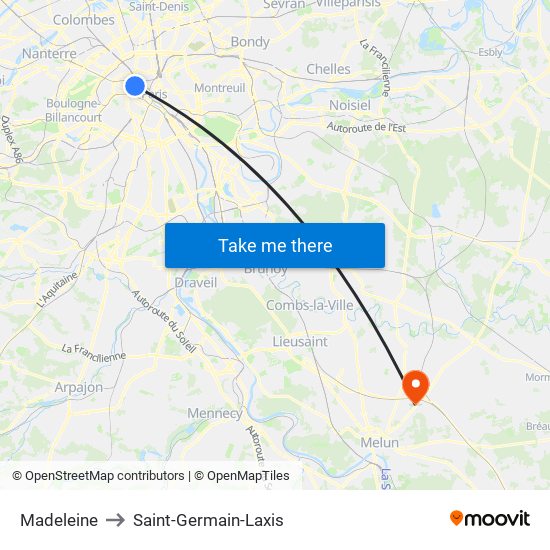 Madeleine to Saint-Germain-Laxis map
