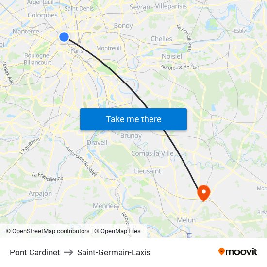 Pont Cardinet to Saint-Germain-Laxis map