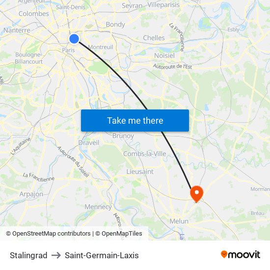 Stalingrad to Saint-Germain-Laxis map