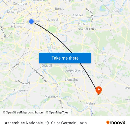 Assemblée Nationale to Saint-Germain-Laxis map