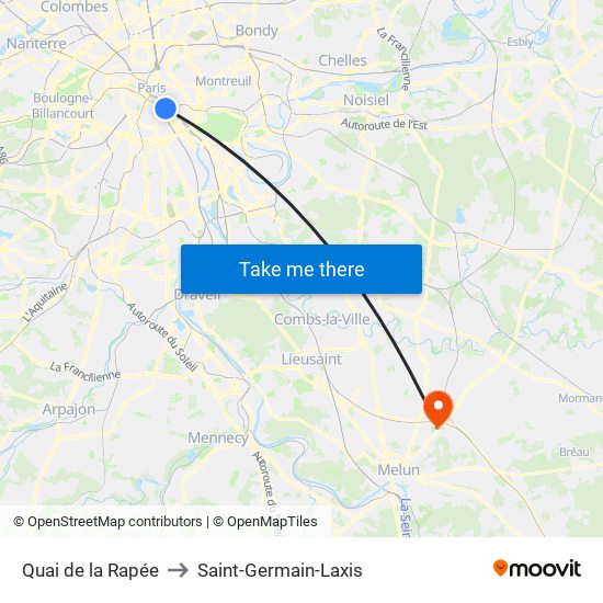 Quai de la Rapée to Saint-Germain-Laxis map