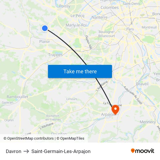 Davron to Saint-Germain-Les-Arpajon map