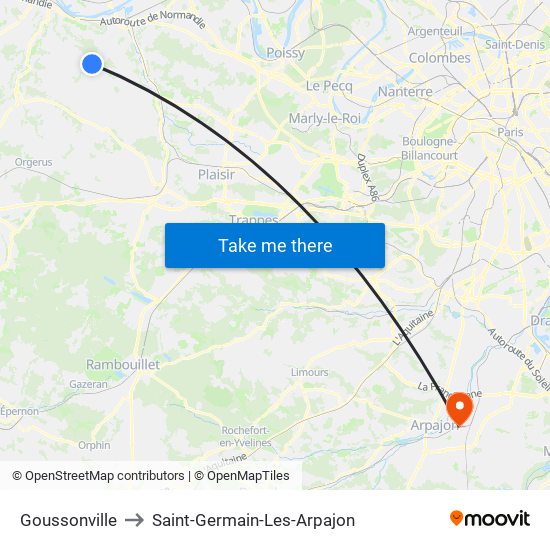 Goussonville to Saint-Germain-Les-Arpajon map