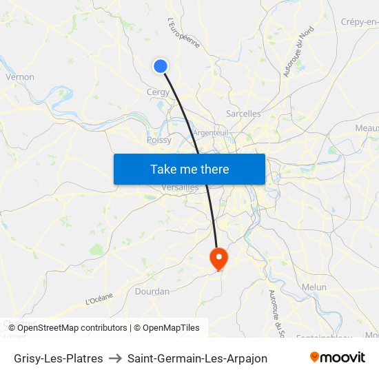 Grisy-Les-Platres to Saint-Germain-Les-Arpajon map