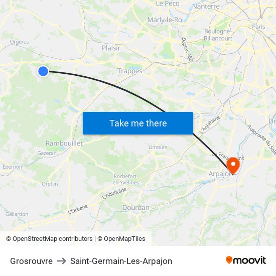 Grosrouvre to Saint-Germain-Les-Arpajon map