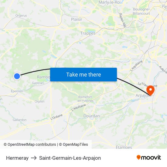 Hermeray to Saint-Germain-Les-Arpajon map