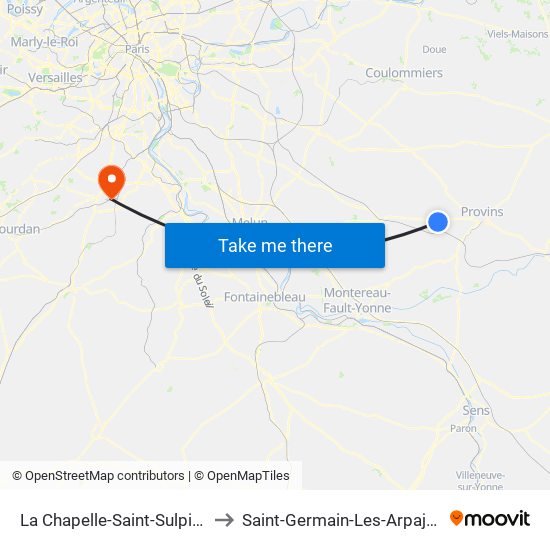 La Chapelle-Saint-Sulpice to Saint-Germain-Les-Arpajon map