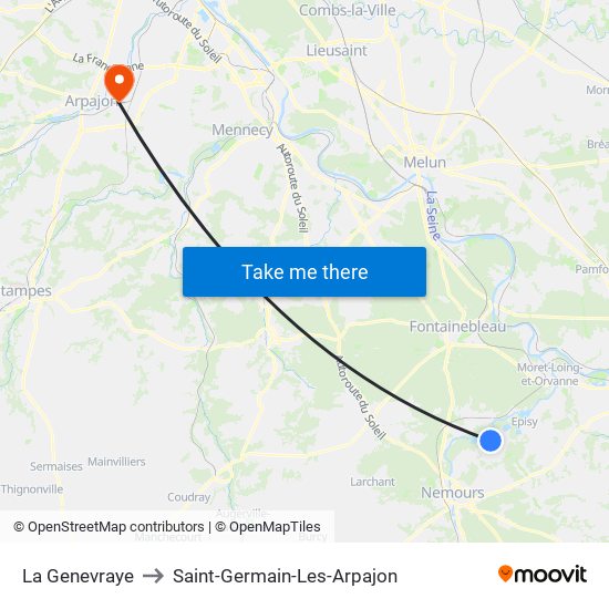 La Genevraye to Saint-Germain-Les-Arpajon map